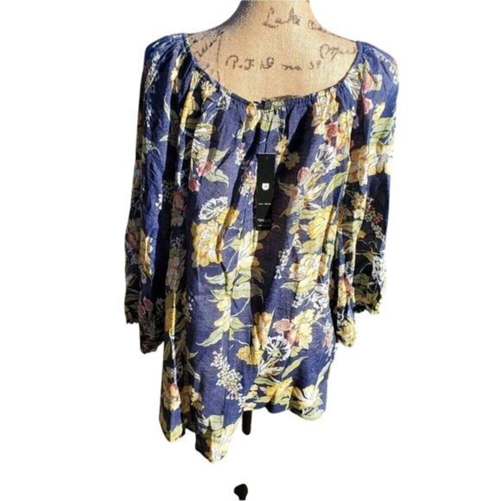 UNIQUE spectrum floral lace boho peasant blouse plus size 3X NEW!!!! - Picture 5 of 9